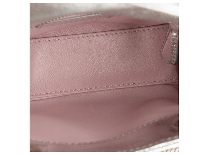 DIOR - Lady Dior Mini Schultertasche aus silbernem exotischem Echsenleder Limited Edition - Ansicht 10