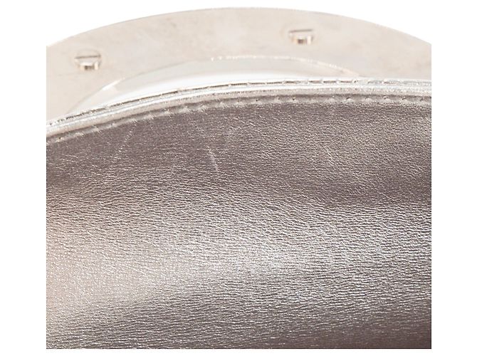 DIOR - Lady Dior Mini Schultertasche aus silbernem exotischem Echsenleder Limited Edition - Ansicht 8