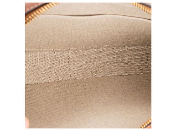 Céline CELINE - Borsa a tracolla Triomphe Camera in tela e pelle tan marrone - vista 7