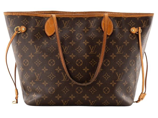 LOUIS VUITTON - Borsa tote Louis Vuitton Neverfull MM in canvas monogram Marrone - vista 3