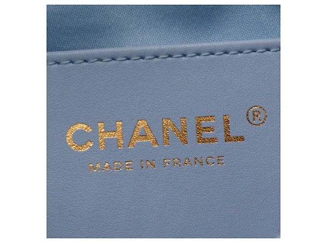 CHANEL - Borsa a tracolla Chanel 25 small in pelle light blue - vista 7