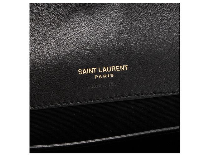 Autre Marque SAINT LAURENT - Borsa a tracolla Loulou medium Saint Laurent in pelle liscia nera Nero - vista 7