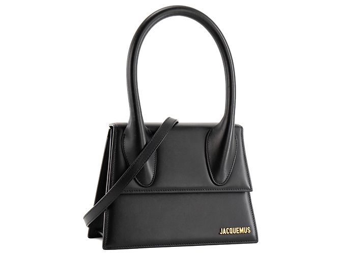 JACQUEMUS - Borsa a tracolla Le Grand Chiquito Jacquemus in pelle nera Nero - vista 2