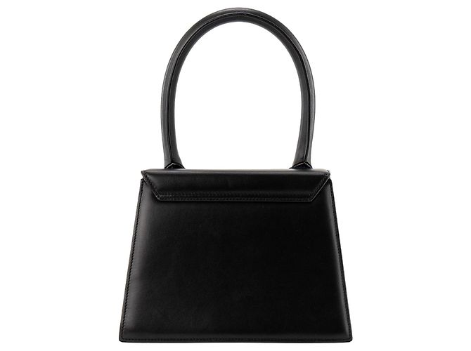 JACQUEMUS - Borsa a tracolla Le Grand Chiquito Jacquemus in pelle nera Nero - vista 3