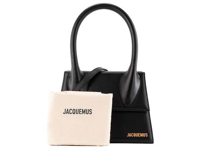 JACQUEMUS - Borsa a tracolla Le Grand Chiquito Jacquemus in pelle nera Nero - vista 9