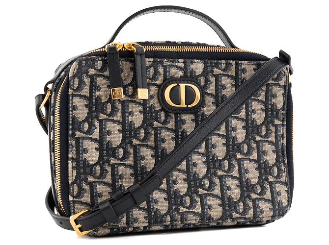 Autre Marque DIOR - Borsa a tracolla 30 Montaigne Pouch Dior in tela Dior Oblique blu navy e beige - vista 2