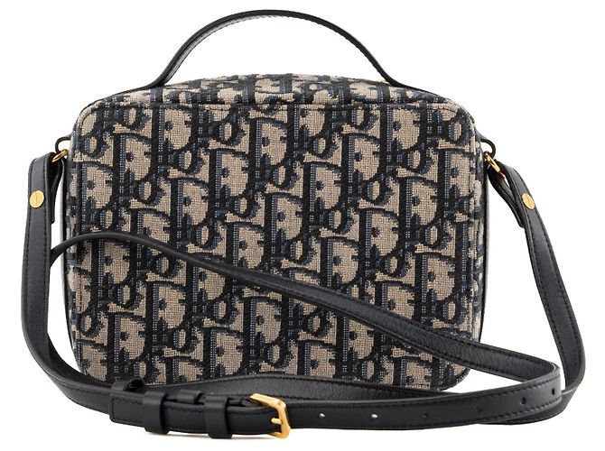 Autre Marque DIOR - Borsa a tracolla 30 Montaigne Pouch Dior in tela Dior Oblique blu navy e beige - vista 3