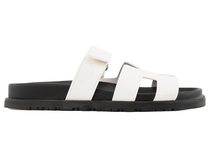 HERMÈS - Sandali Chypre Hermès in pelle liscia bianca (T36,5) Bianco - vista 2