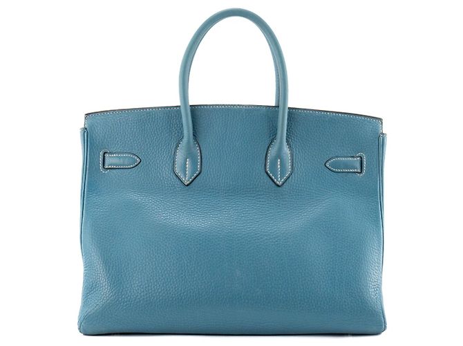 HERMÈS - Borsa a mano Hermès Birkin 35 in pelle clémence bleu jean Blu - vista 3