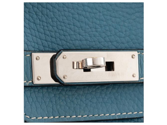 HERMÈS - Borsa a mano Hermès Birkin 35 in pelle clémence bleu jean Blu - vista 5