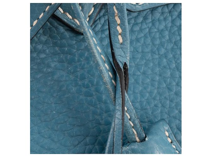HERMÈS - Borsa a mano Hermès Birkin 35 in pelle clémence bleu jean Blu - vista 6