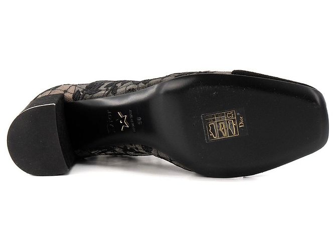 Autre Marque DIOR - Stivaletti con tacco Naughtily-D Dior in rete trasparente e camoscio nero (T36) - vista 3