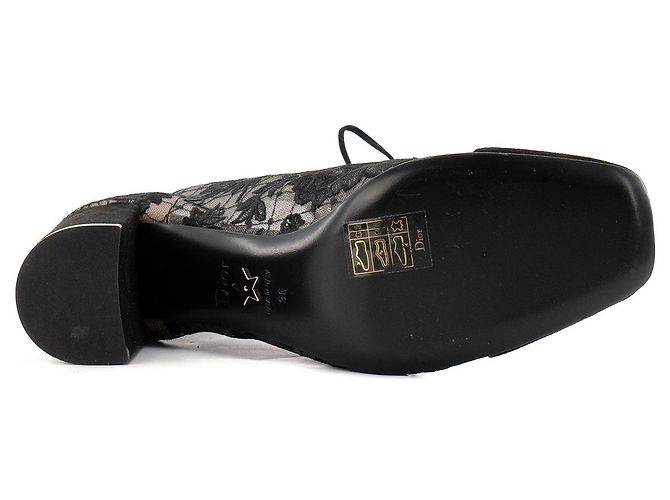 Autre Marque DIOR - Stivaletti con tacco Naughtily-D Dior in rete trasparente e camoscio nero (T36) - vista 4