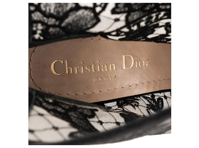 Autre Marque DIOR - Stivaletti con tacco Naughtily-D Dior in rete trasparente e camoscio nero (T36) - vista 6