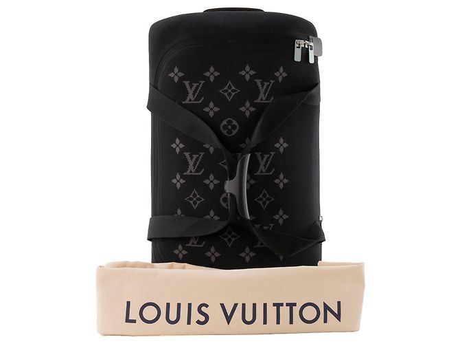 LOUIS VUITTON - Valigia Horizon Soft Duffle 55 Louis Vuitton in tela monogrammata nera e grigia Nero - vista 11
