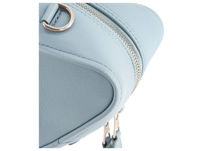 BALENCIAGA - Borsa a tracolla Triangle Duffle Balenciaga in pelle grana blu - vista 6