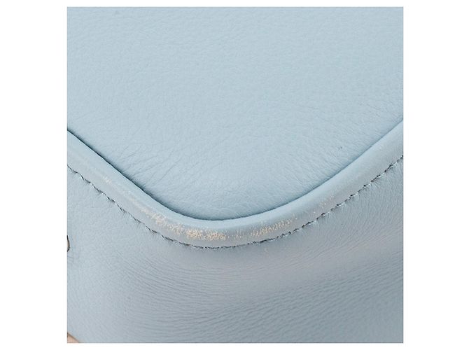 BALENCIAGA - Borsa a tracolla Triangle Duffle Balenciaga in pelle grana blu - vista 7