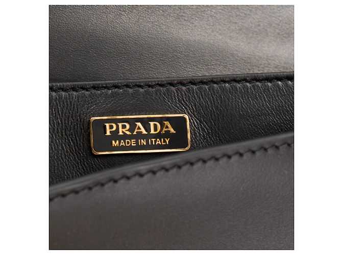 PRADA - Borsa a tracolla Prada Cahier in pelliccia rosa e pelle liscia nera - vista 7