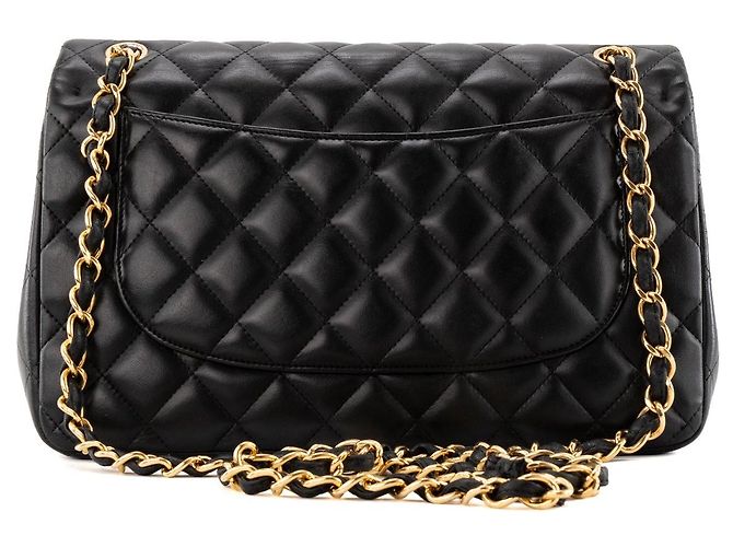 CHANEL - Borsa a tracolla Classic/Timeless Jumbo Chanel in pelle liscia nera Nero - vista 3