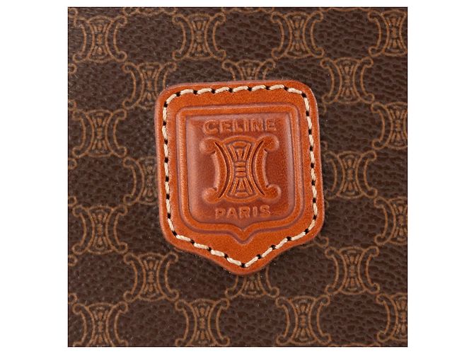 CÉLINE - Pochette Celine en toile enduite macadam marron vintage Brown - view 5