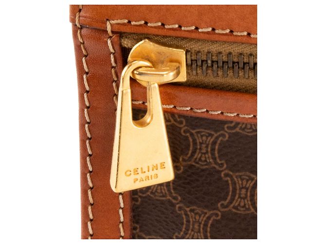 CÉLINE - Pochette Celine en toile enduite macadam marron vintage Brown - view 6