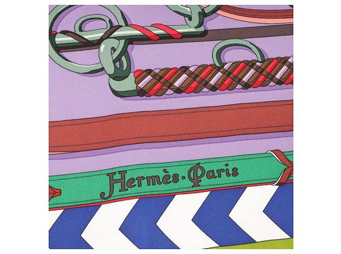 HERMÈS - Carré 90 Panoplie Équestre Hermès in seta multicolore - vista 3