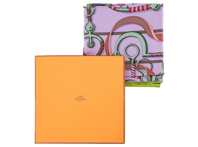 HERMÈS - Carré 90 Panoplie Équestre Hermès in seta multicolore - vista 4