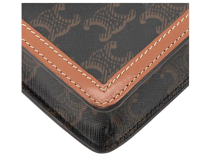 Céline CELINE - Borsa a tracolla Margo Celine in tela rivestita e pelle tan Marrone - vista 6