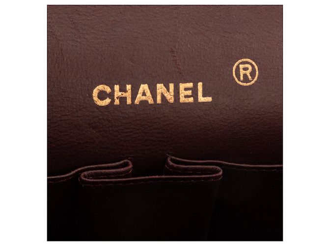 CHANEL - Vintage schwarze glatte Leder Classic/Timeless Chanel Schultertasche - Ansicht 7