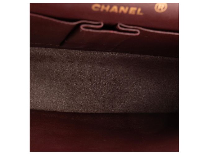 CHANEL - Vintage schwarze glatte Leder Classic/Timeless Chanel Schultertasche - Ansicht 9