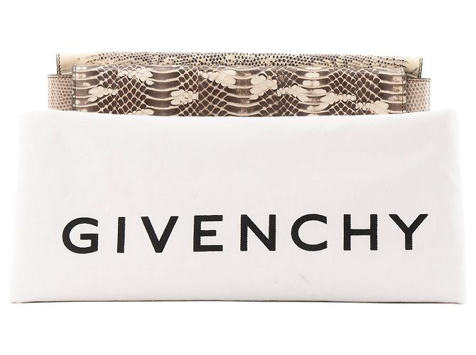GIVENCHY - Cartera Givenchy en piel exótica de pitón marrón y beige Castaño - vista 8