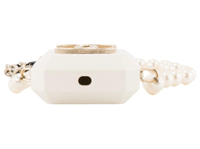 CHANEL - Collar Funda Airpods Chanel en plástico y perlas beige Blanco - vista 4