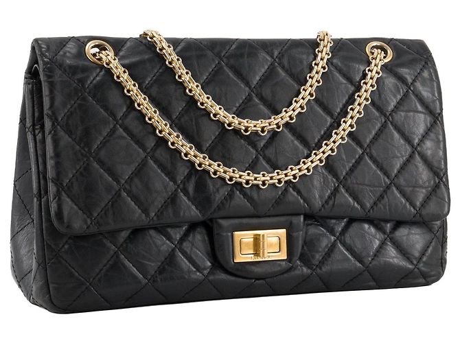CHANEL - Borsa a tracolla 2.55 Jumbo Chanel in pelle stropicciata nera Nero - vista 2