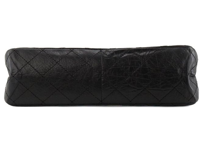 CHANEL - Borsa a tracolla 2.55 Jumbo Chanel in pelle stropicciata nera Nero - vista 4