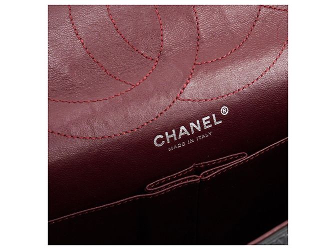 CHANEL - Borsa a tracolla 2.55 Jumbo Chanel in pelle stropicciata nera Nero - vista 7