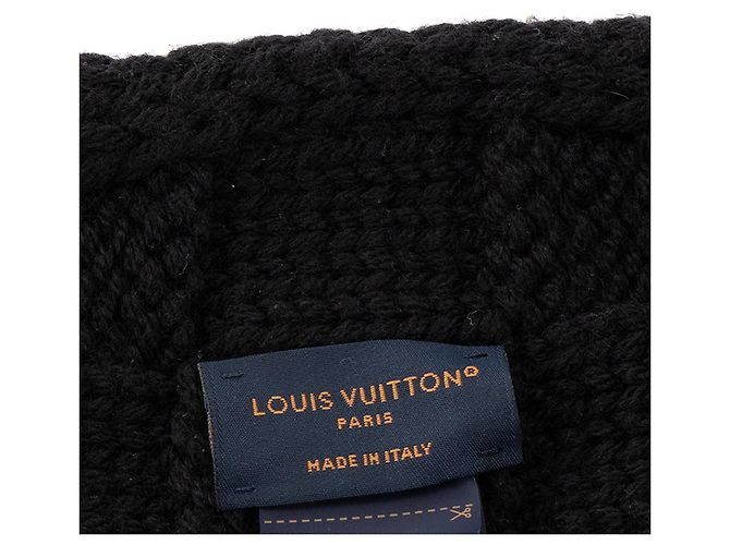 LOUIS VUITTON - Sciarpa Louis Vuitton Damier Snug in lana nera Nero - vista 3