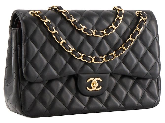CHANEL - Borsa a tracolla Classique/Timeless Jumbo Chanel in pelle liscia nera Nero - vista 2