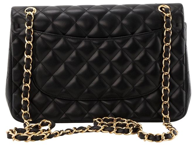 CHANEL - Borsa a tracolla Classique/Timeless Jumbo Chanel in pelle liscia nera Nero - vista 3