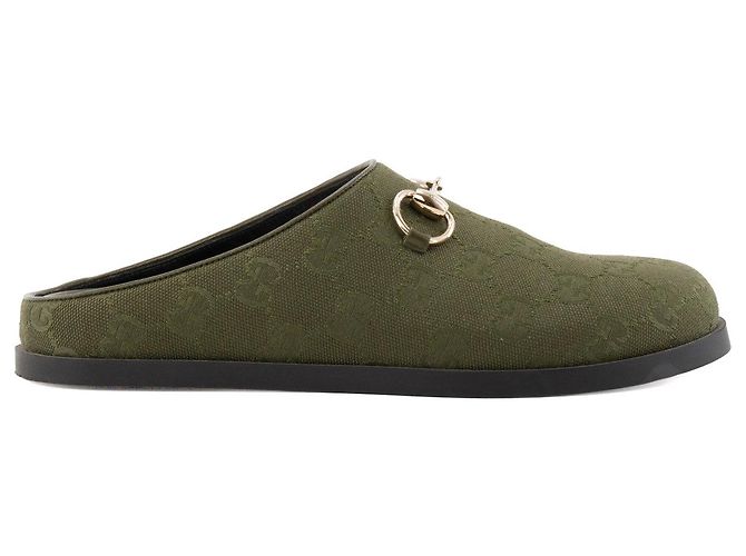 GUCCI - Mules Gucci in tela monogrammata verde (T36) - vista 2