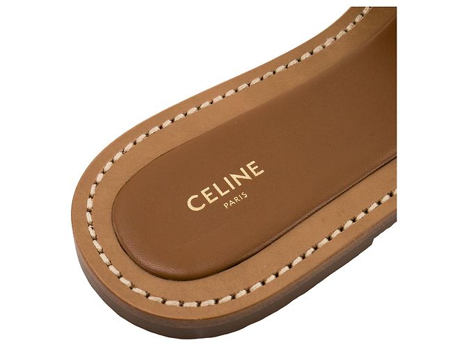 Céline CELINE - Sandali Lympia Triomphe Celine in cotone beige (T40) - vista 6