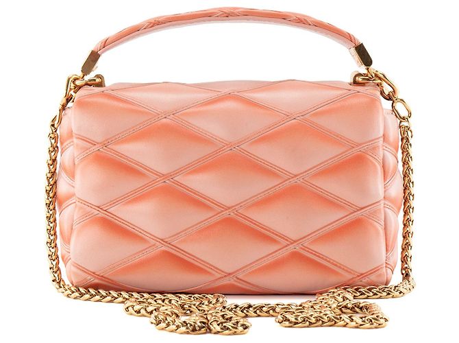 LOUIS VUITTON - Borsa a tracolla GO-14 MM Louis Vuitton in pelle rosa corallo - vista 3