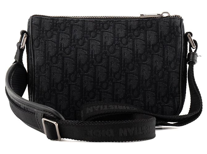 DIOR - Borsa a tracolla Dior Messenger Pouch in tela jacquard Dior Oblique nera Nero - vista 3