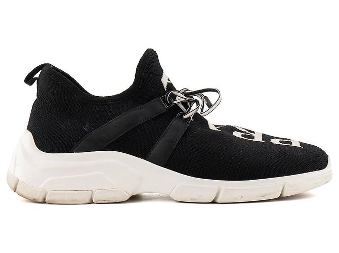 Etiquette PRADA - Sneakers Calzature Prada in tela nera e bianca (T38) Nero - vista 2