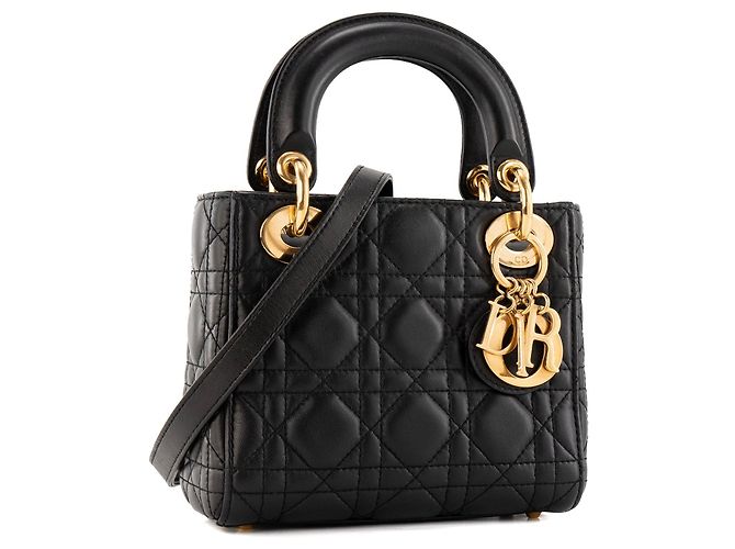 Autre Marque DIOR - Borsa a tracolla Lady Dior Mini in pelle cannage nera Nero - vista 2