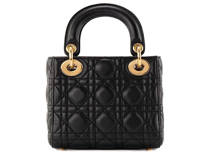 Autre Marque DIOR - Borsa a tracolla Lady Dior Mini in pelle cannage nera Nero - vista 3