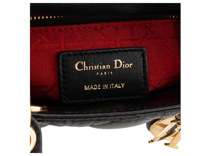 Autre Marque DIOR - Borsa a tracolla Lady Dior Mini in pelle cannage nera Nero - vista 7