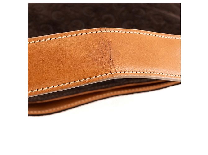 Céline CELINE - Sac à épaule Celine en daim empreinte monogramme triomphe marron vintage - vue 7