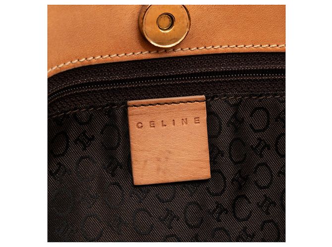 Céline CELINE - Sac à épaule Celine en daim empreinte monogramme triomphe marron vintage - vue 8