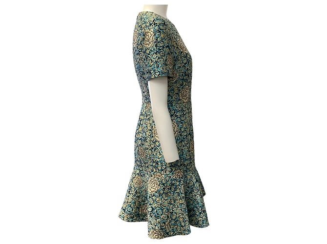 Autre Marque Vestido Min-D de brocado rosa Saloni Callaina Dorado - vista 2