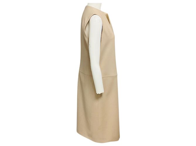 Vestido midi sin mangas de lana Tan Jil Sander Camello - vista 2